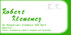 robert klemencz business card